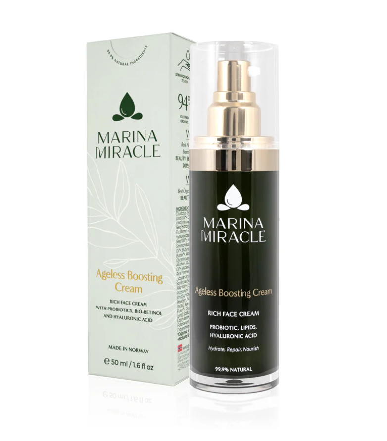 MARINA MIRACLE Ageless Boosting ansiktskrem med pumpeflaske og eske