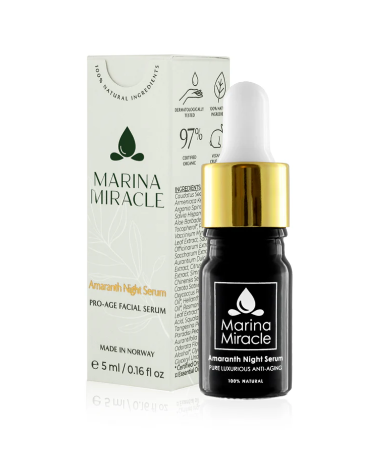 MARINA MIRACLE Amaranth nattserum med liten pipetteflaske og eske