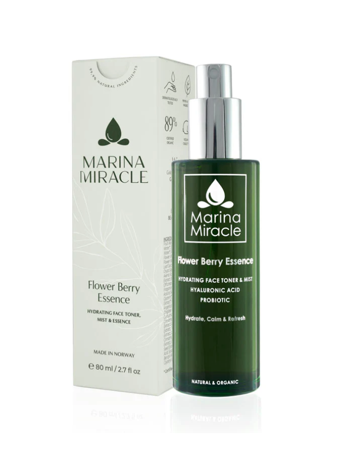 MARINA MIRACLE Flower & Berry ansiktsessens i flaske med eske