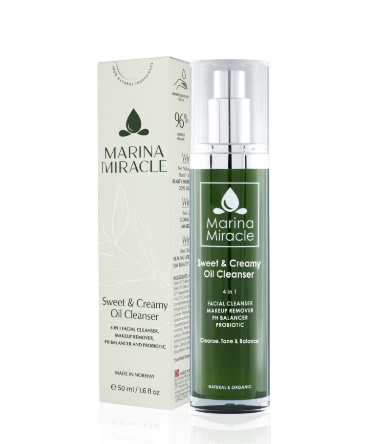 MARINA MIRACLE Sweet & Creamy oljerens med pumpeflaske og eske